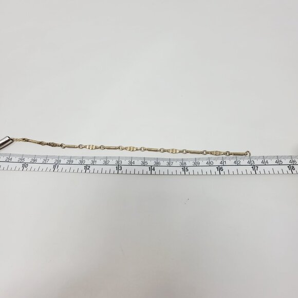 Vintage Sarah Coventry Canada 17" Gold Tone Textured Curved Bar Necklace *read* - Picture 5 of 5